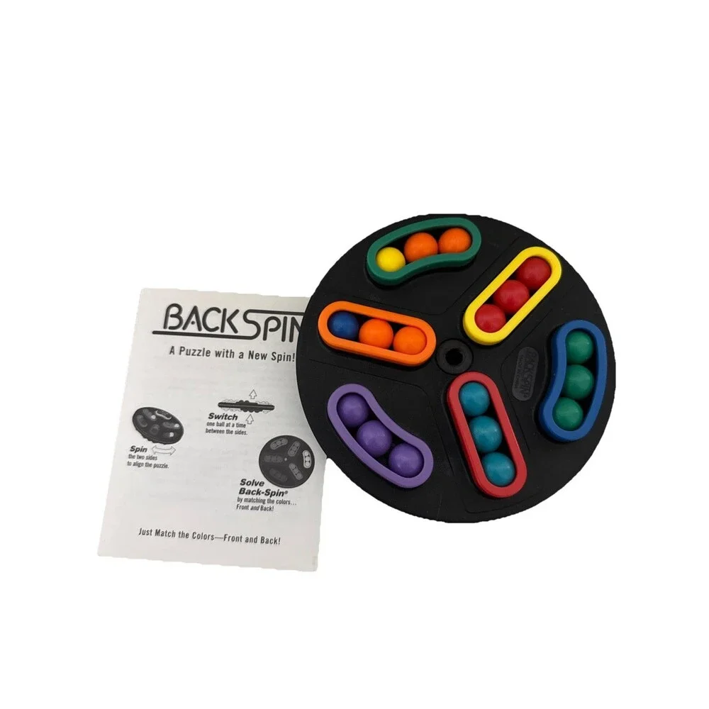 Vintage Back Spin Hand Held Game Match Marble Colors Puzzle Brain Binary Arts